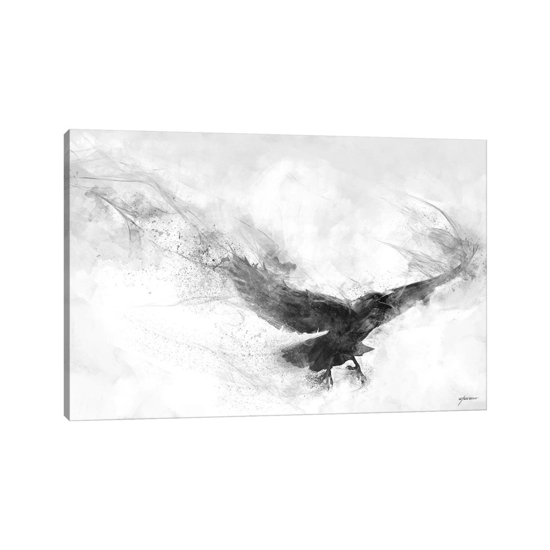 Raven's Flight by Steve Goad - Wrapped Canvas Painting Print East Urban Home