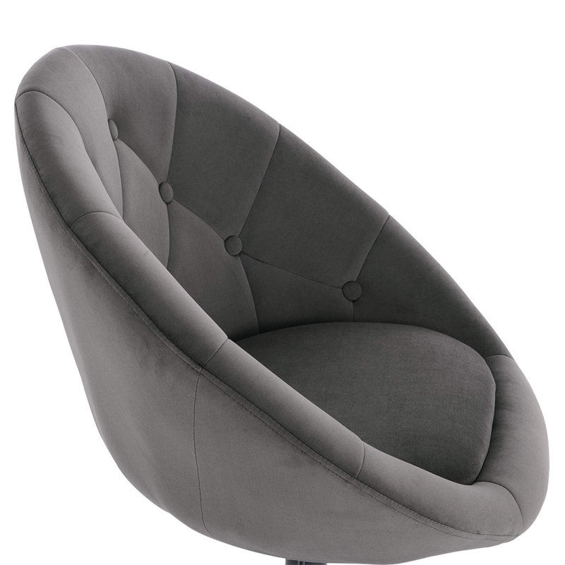 Princeton Velvet Swivel Accent Chair, Black, Dark Grey