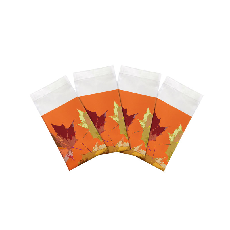Autumn Leaves Cotton Sateen Dinner Napkins, Orange