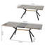 Table de salle à manger rectangulaire rétro avec base en fer fin sable noir-480519427-480519437