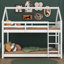 Lit superposé simple au-dessus d'une chambre simple avec échelle et garde-corps-1741241049