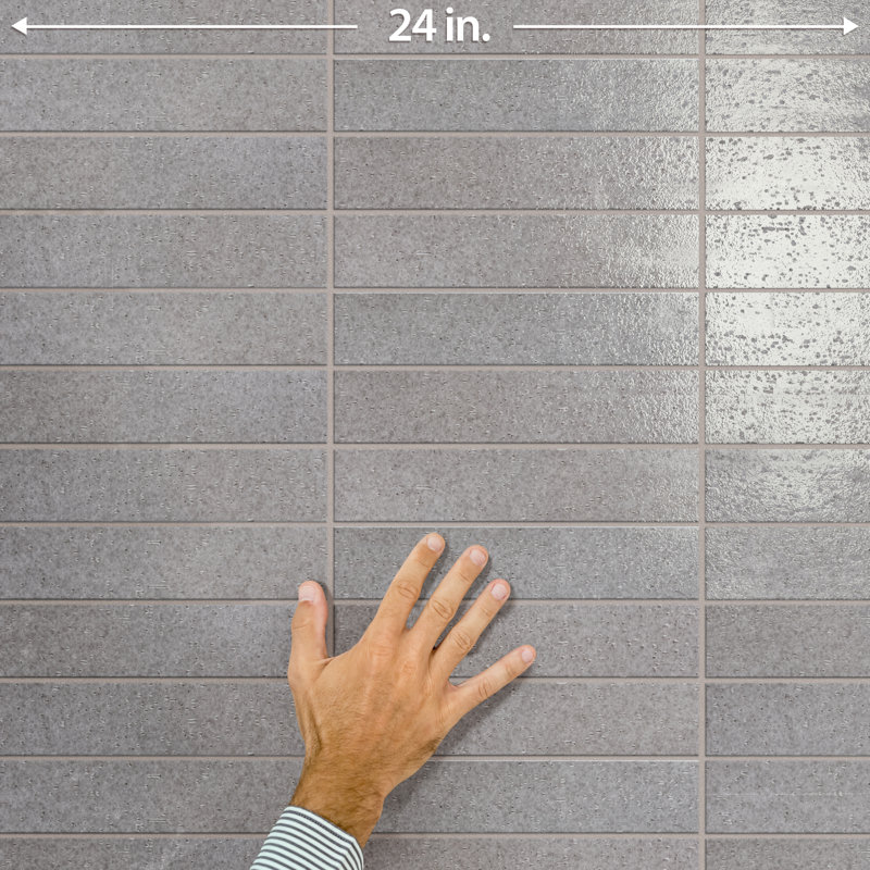Muretto 2" x 10" Porcelain Stone Look Subway Wall & Floor Tile, Grigio