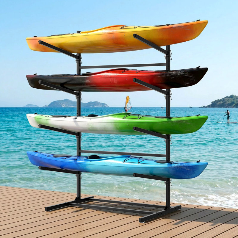 Support de rangement pour kayak, support multi-niveaux à 2/4 niveaux, support de kayak mural / autoportant / pour quai