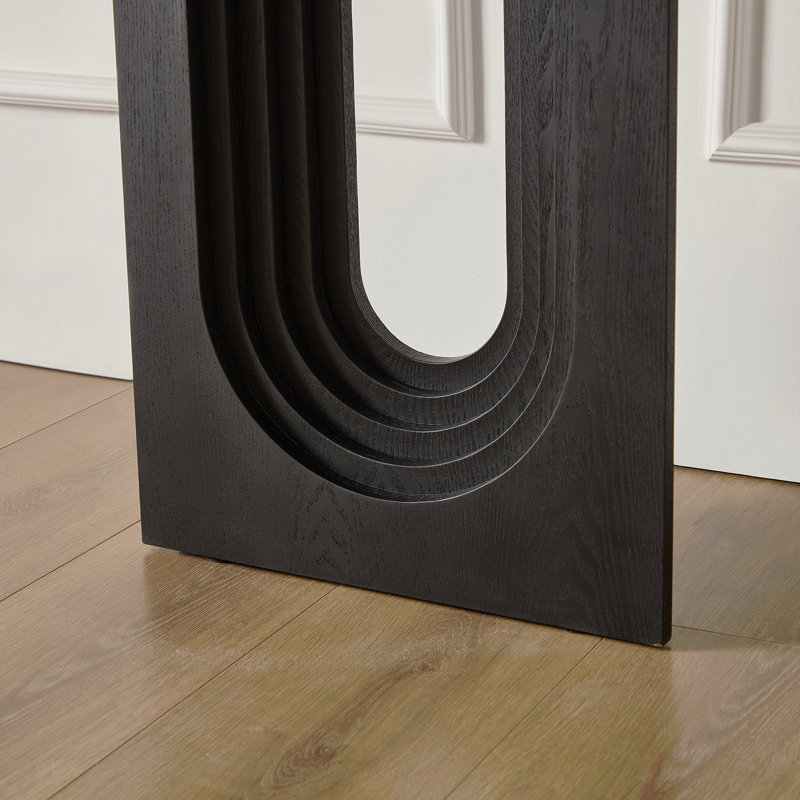 Narrow Console Table with Unique Loopback Design, Black