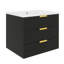 Armoire murale suspendue 24 po avec tiroir double, meuble-lavabo rectangulaire flottant avec trou de robinet simple et trop-plein, conception moderne avec lavabo en céramique-382036011