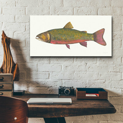 «Breaking Bay» Angling in the Stream II par Courtney Prahl, art mural en verre acrylique, 24 po x 12 po