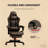 Pu Leather Office Gamer Chair High Back Swivel Recliner With Footrest, Lumbar Support, Adjustable Height