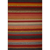Striped Area Rug in Red/Black