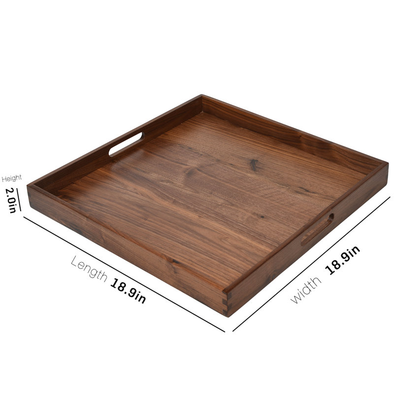 Glantz Square Solid Wood Serving Tray, 2" H x 19" W x 19" D