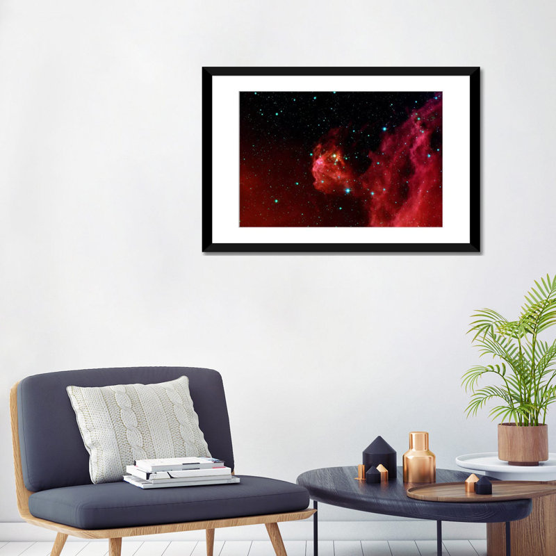 Art sur toile Caleigha, Papier beaux-arts encadré noir, Blanc, H 24 po x l 32 po x P 1 po