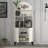 Elegant Coffee Bar Cabinet, Cream & Black | 100% Melamine Coated Particle Board, 31.9 x 79.1 x 13.8 inches | 20 cm Leg Height, Multiple Shelves | Modern Design for Stylish Home Entertaining & Storage Solutions-1533612317
