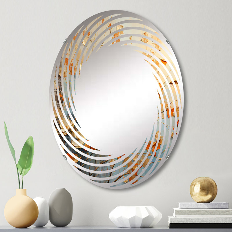 Miroir mural spirale doré et or dans le vent II - MIR114788-Ovale, L 20 po x H 30 po