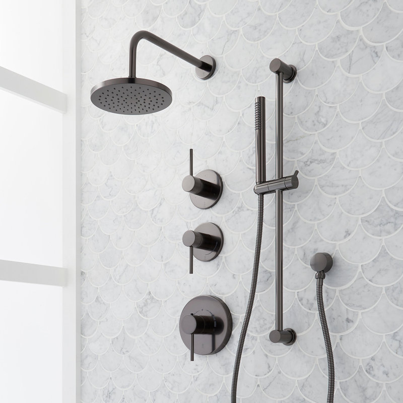 Lexia Thermostatic Shower System with Slide Bar and Hand Shower