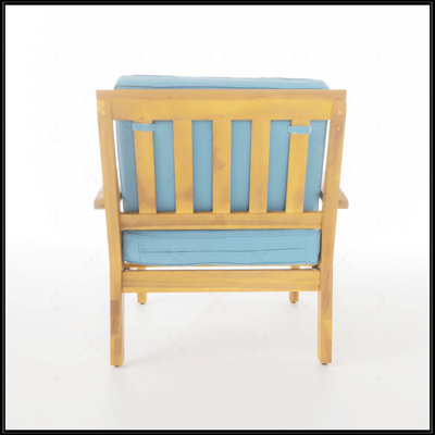Comfortable Outdoor Chair With Sturdy Acacia Wood Frame And Resistant Cushions