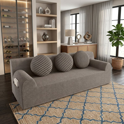 Canapé 71 po pour salon avec mousse à mémoire de forme, siège confortable pour petits espaces, chambre à coucher, appartement, aucun assemblage requis, chameau