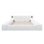 Lit plateforme de rangement Queen/King en polaire Teddy avec barrières latérales relevables, pied de lit avec rangement, tables de chevet intégrées et lampes de lecture à DEL, blanc-1441445115