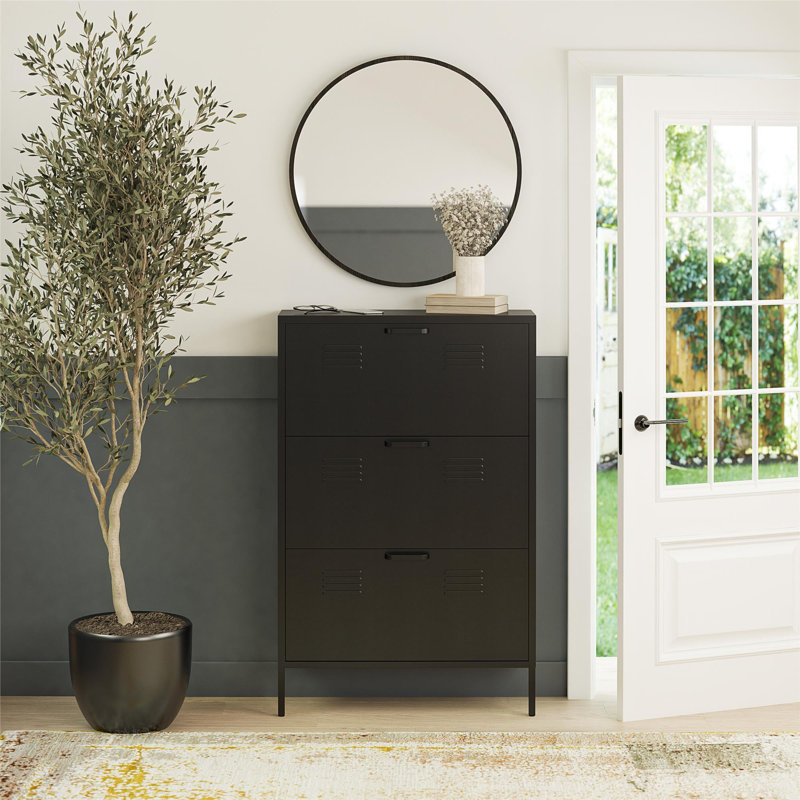 Armoire de rangement pour chaussures Gioia, Noir