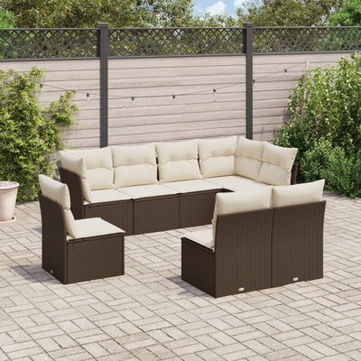 62cm Wide Outdoor L-Shaped Patio Sectional Set with Cushions
