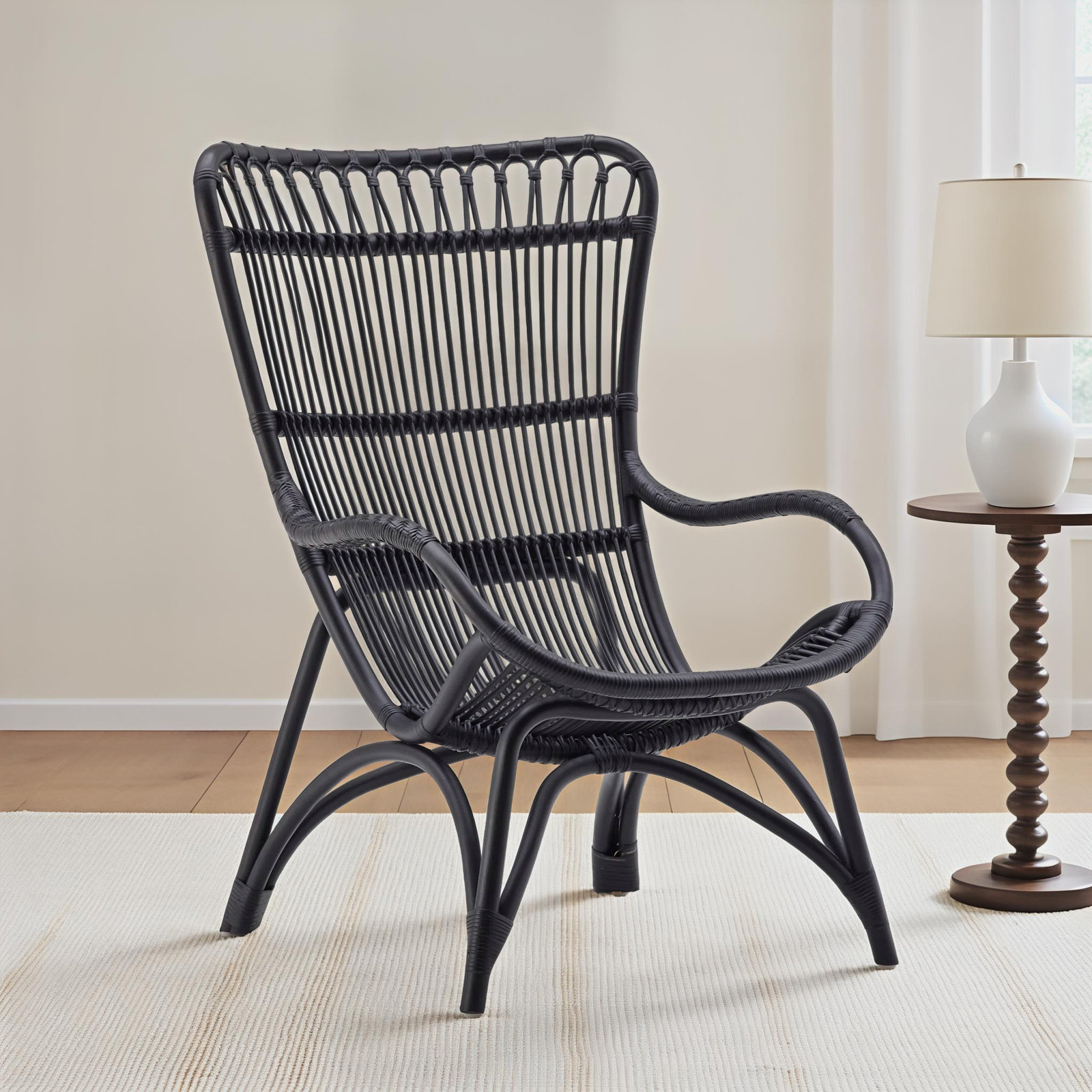 Lorelei Upholstered Accent Chair, Black