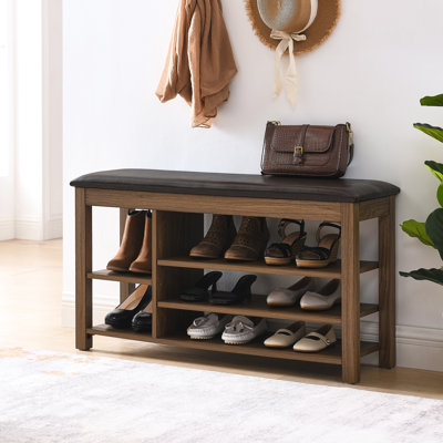 Banc à chaussures avec compartiments de rangement