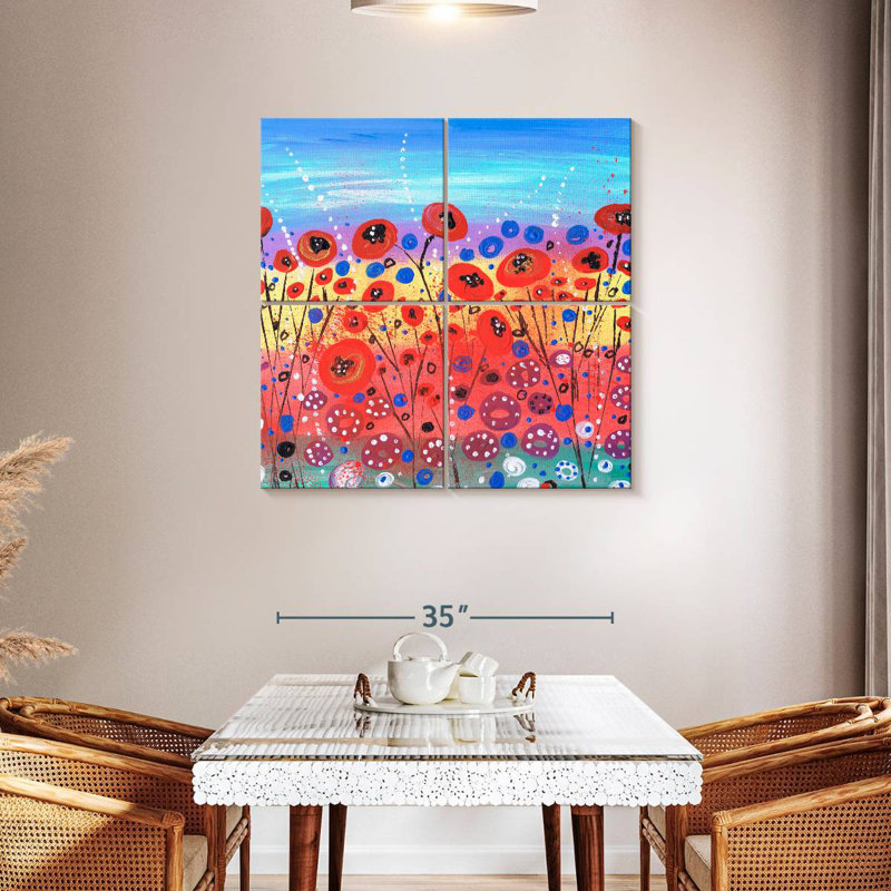 Floraison en été, H 38 po x l 38 po