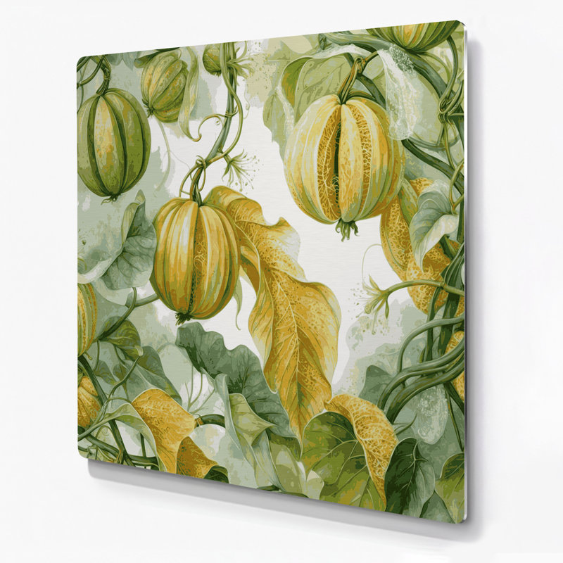 Légumes, art mural vert Luffa Luffa, H 16 po x l 16 po