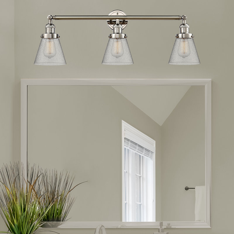 Éclairage pour meuble-lavabo 3 lumières Shauna Cone, DEL, Nickel poli