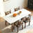 4 - Person White Rectangular Sintered Stone Stone Tabletop Dining Table Set
