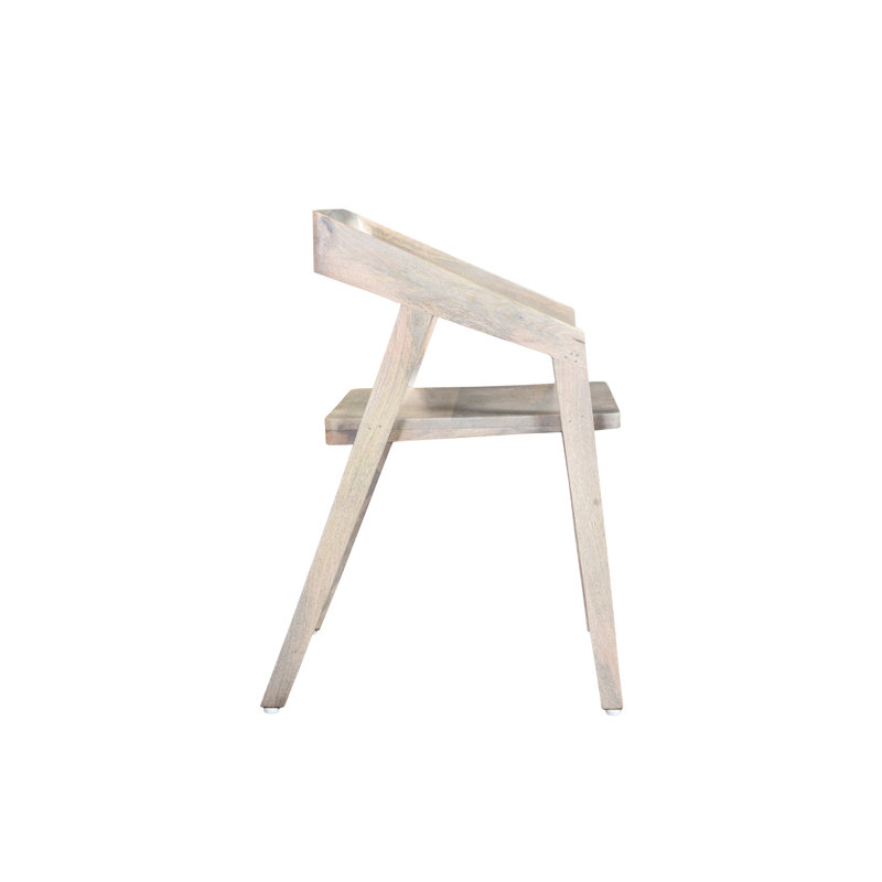 Hollingsworth 18.5'' H Solid Wood Armchair, Whitewash