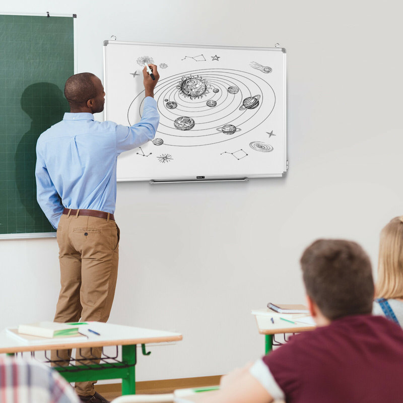Wall Mounted Magnetic Whiteboard, 60cm H x 90cm W x 2cm D