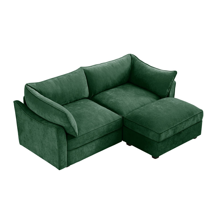 Hartsdale Chenille Sectional Sofa with Movable Ottoman & Storage Drawers