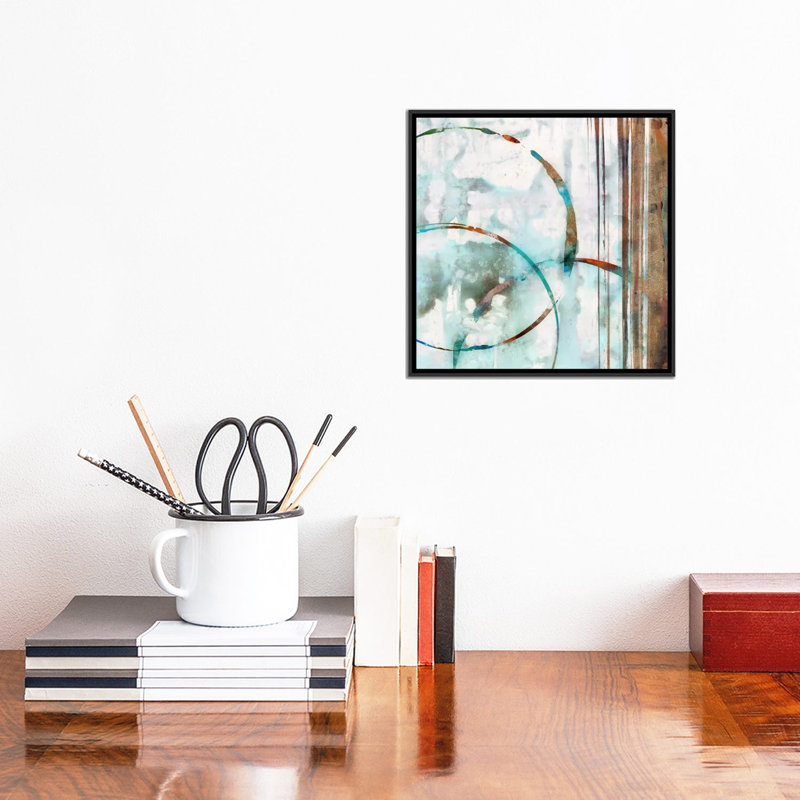 «Seafoam I», impression sur toile, H 18 po x l 18 po x P 1,5 po, Toile avec cadre noir, Pas de tapis