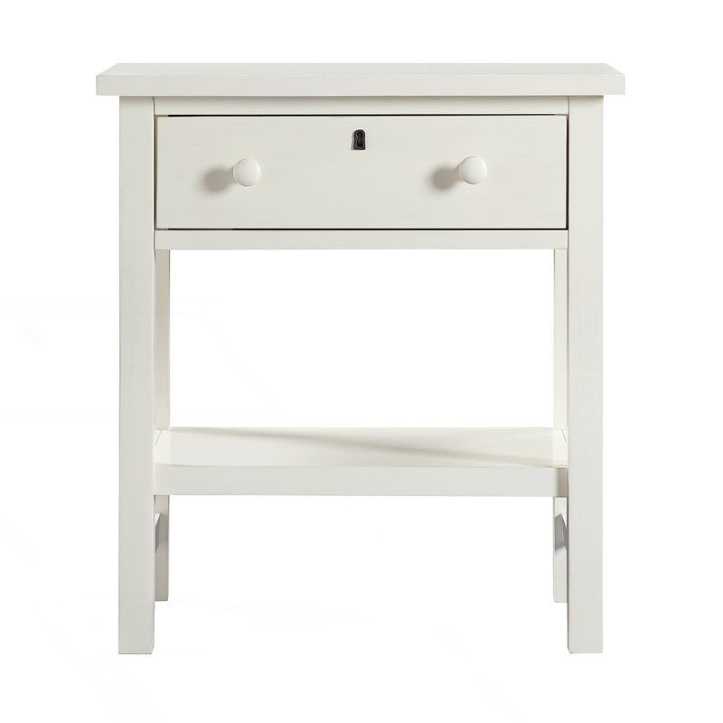1-Drawer Storage Nightstand, Antique White