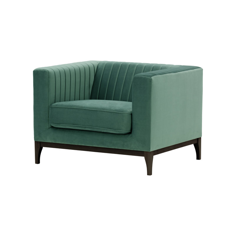 Bullis Velvet Armchair, Azur blue, Black