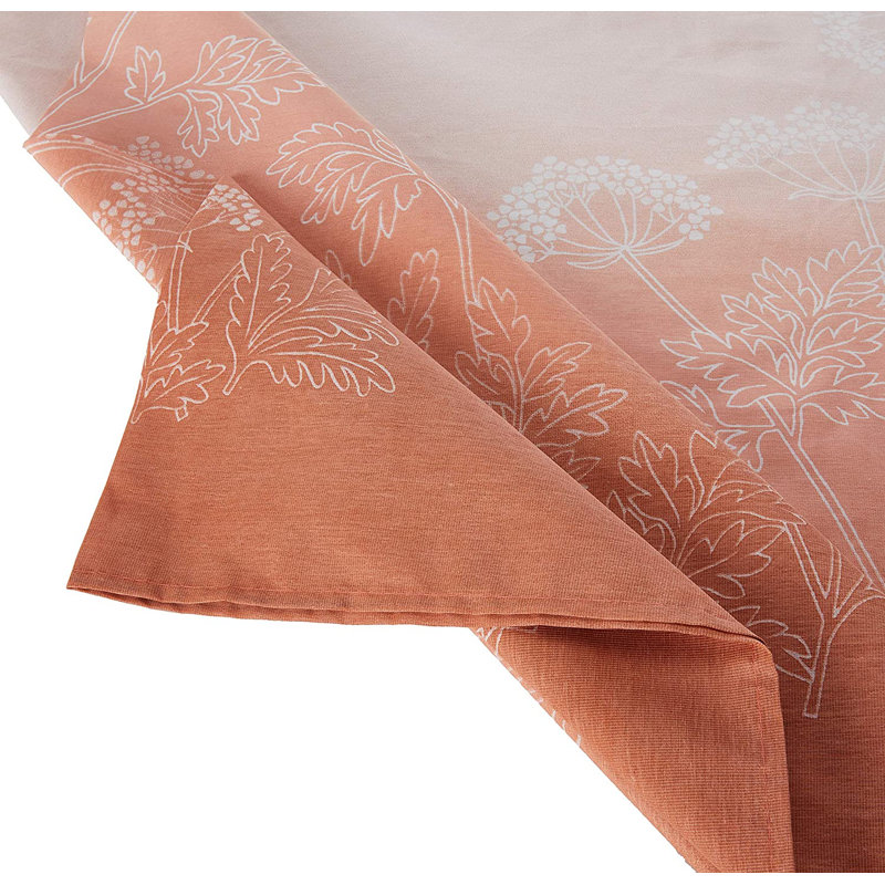 Brick Brown Decorative Rectangle Tablecloth Printed with ombré Effect. Stain and Water Resistant Fabric Table Cover