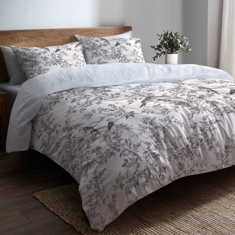 Ensemble de literie moderne 6 pièces - Ensemble de literie et de coussins White Toile Breeze