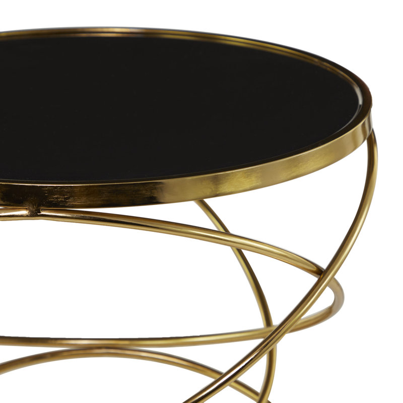 Marble Top End Table, Gold