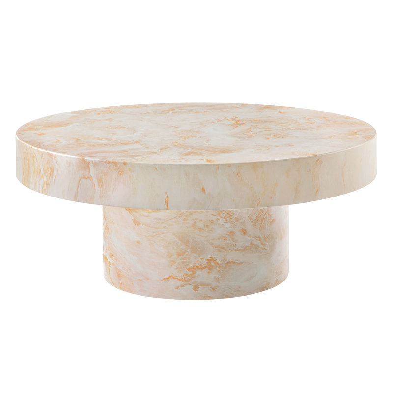 Alora Round 33.86'' Outdoor Coffee Table, Honey Onyx