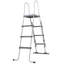 Outsunny 70" Above Ground Swimming Pool Ladder, A-Frame Deck Ladder With Top Platform, Non-Slip Steps & Rounded Handrails For 48" Pool Wall Height, Grey