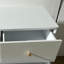 Table de chevet 4 tiroirs crème avec rangement, commode minimaliste moderne