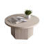 Table basse ronde, table basse moderne à centre circulaire cannelé (aulne blanc)-131456784
