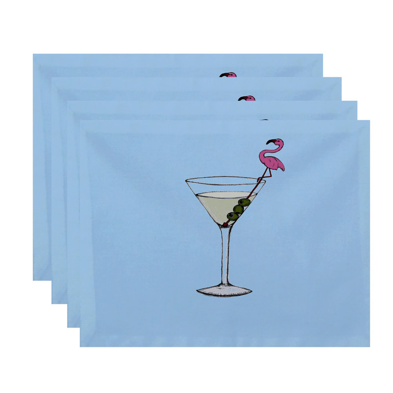 Josefien Polyester Food & Drink Rectangle Placemat, Pale Blue