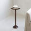 Jilyn Small Pedestal End Table Metal Base Side Table, Drinking Table w/ Scratching Distressed Finish
