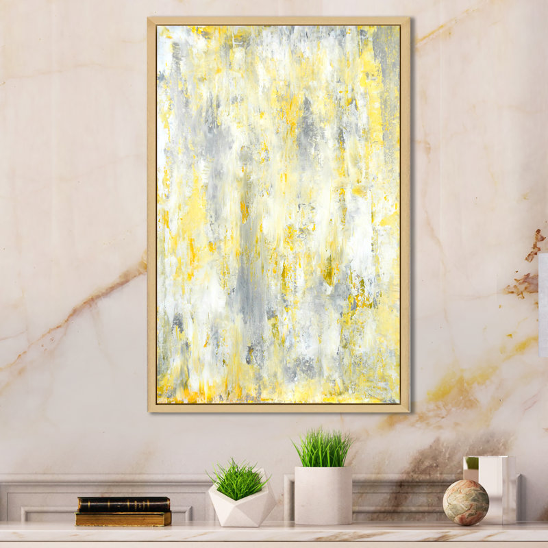 Gris et jaune, art moderne - reproduction d'art moderne et contemporaine sur toile, H 12 po x l 8 po x P 1 po