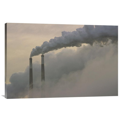 " Gas Effluence Pouring Out Of Smoke Stacks At Nuclear Power Plant "