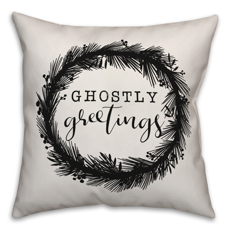  Housse de coussin Ghostly Greetings, 16 po x 1 po