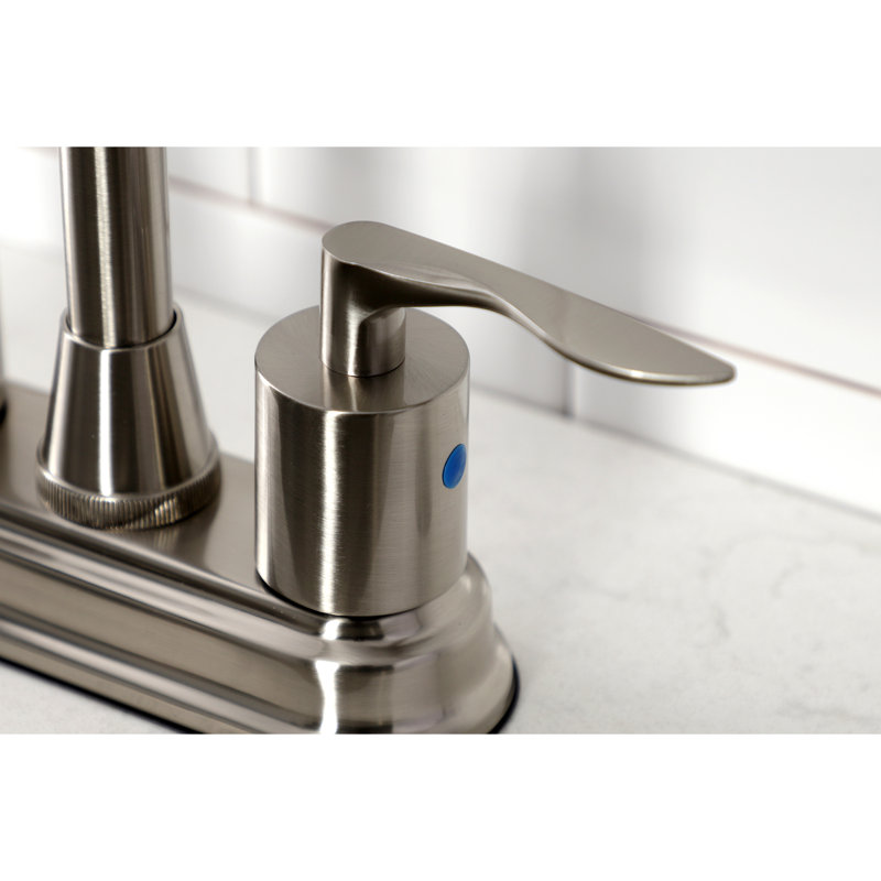 Kingston Brass Serena Two-Handle 2-Hole Deck Mount Bar Faucet, Antique Brass