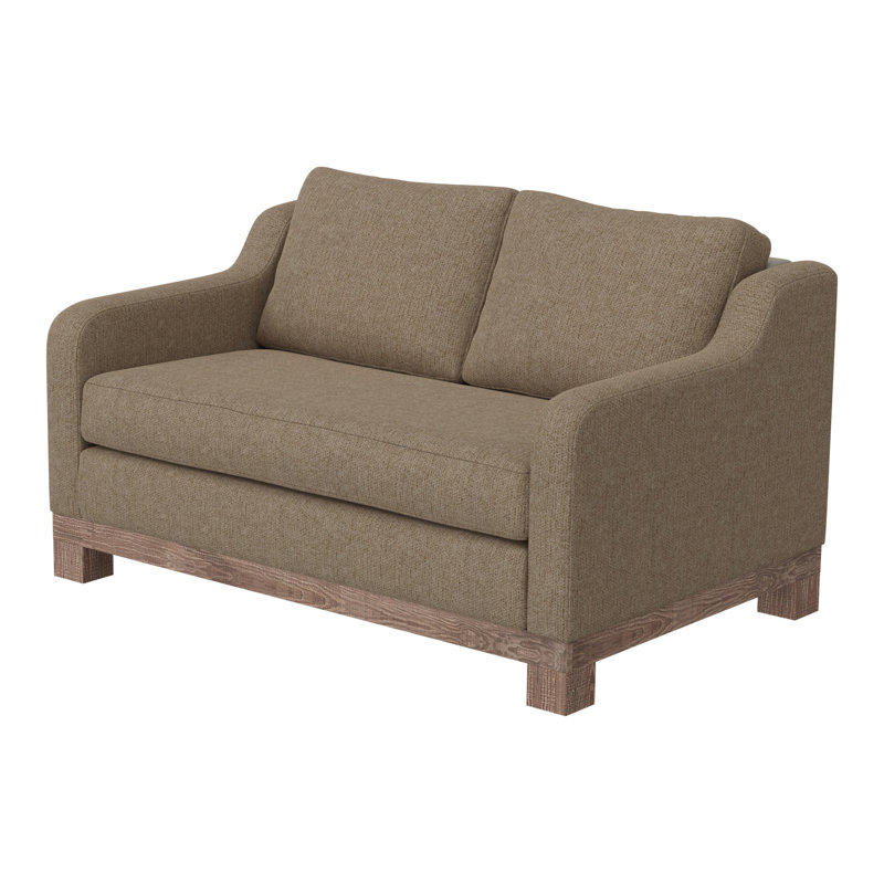 Deotis Wooden Frame & Base, Sofa, Brown Polyester, 90.5''
