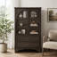 Armoire de rangement vitrée à porte en verre 52,17 "avec 2 tiroirs et tablette réglable-123032005