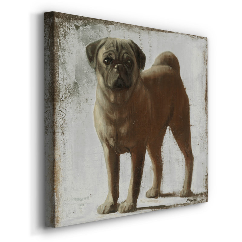 Toile tendue avec châssis Pug-Premium - prête à être accrochée